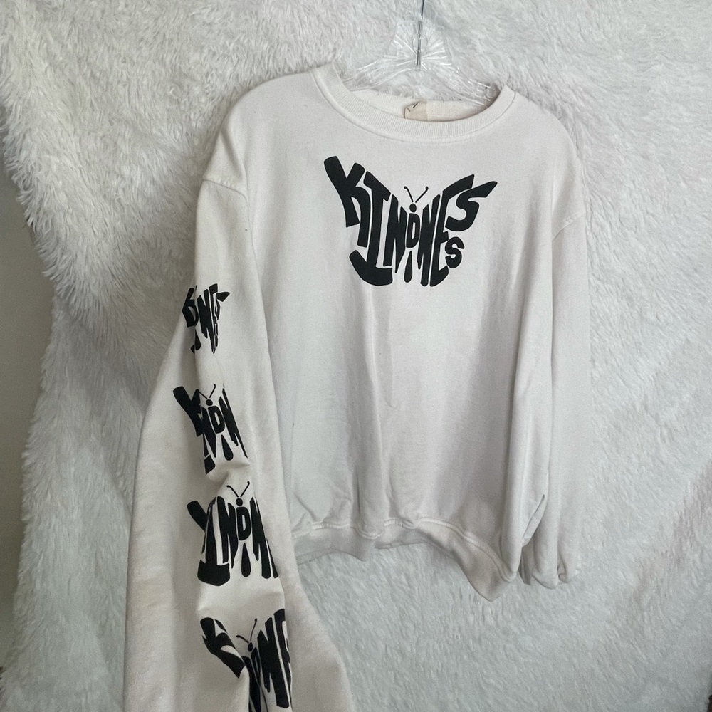 Kindness white sweatshirt